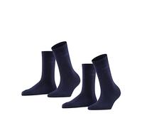 ESPRIT Uni Multipack W So cotone tinta unita confezione di 2 paia, Calzini Donna, Blu Marine 6120, 35-38