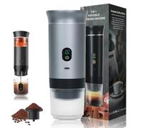 Esprova Portable Espresso Machine, 20 bar Mini Car Espresso Machines, 3-in-1 Self-Heating Electric Espressos Maker, for Camping RV Hiking Outdoor Travel Green (silver)