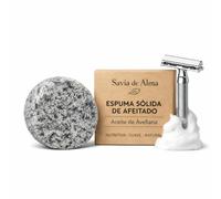 Espuma de Afeitar Hombre Sólida con Aceite de Avellana - Jabón de Afeitar Premium Hecho a Mano, Espuma Abundante para Navaja y Maquinilla, Vegano