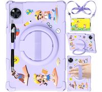 EspZanthic Cover per DOOGE E U11/U11 PRO 11 Pollici 2025, Morbida Custodia in Silicone per Bambini con Portapenne, Supporto Girevole a 360° e Cinturino da Polso, Tracolla, Stilo, Viola