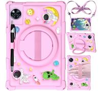 EspZanthic Cover per DOOGE E U11/U11 PRO 11 Pollici 2025, Morbida Custodia in Silicone per Bambini con Portapenne, Supporto Girevole a 360° e Cinturino da Polso, Tracolla, Stilo, Rosa