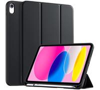 EspZanthic Custodia Cover Compatibile con iPad 11a Generazione (A16) 11 Pollici (2025) / iPad 10a Generazione 10.9 Pollici (2022) Ultra Sottile Retro Cover con Portapenne, Nero