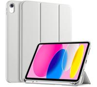 EspZanthic Custodia Cover Compatibile con iPad 11a Generazione (A16) 11 Pollici (2025) / iPad 10a Generazione 10.9 Pollici (2022) Ultra Sottile Retro Cover con Portapenne, Grigio Argento