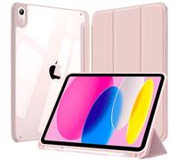 EspZanthic Custodia per iPad (A16) 11a/10a Generazione (2025/2022) con Slot Speciale per Pencil e Adapter, Posteriore Chiaro Trasparente Tablet Cover Antiurto, Rosa Confetto