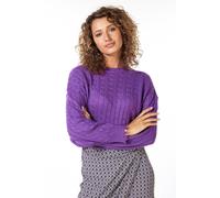 EsQualo Sweater Cables Raw Edge Deep Lavender Taglia: L | Maglioni a maglia Outlet | Donna