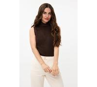EsQualo Top Slv/lss Col Lurex Chocolate Taglia: XL | Canottiere Outlet | Donna | Marrone