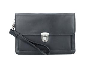 Esquire Borsa da polso in pelle Oxford 22 cm nero