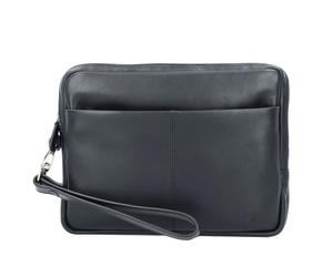Esquire Borsa da polso in pelle Oxford da 25 cm nero