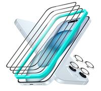 ESR 3+2 Armorite Vetro per iPhone 15 Plus, 3 Pezzi, Pellicola Temperato Ultraresistente, e 2 di Pellicola Fotocamera individuali per Le Lenti, Telaio di installazione, Durezza 9H