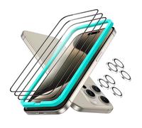 ESR 3+2 Armorite Vetro per iPhone 15 Pro Max, 3 Pezzi, Pellicola Temperato Ultraresistente, e 2 di Pellicola Fotocamera individuali per Le Lenti, Installazione Facile, Durezza 9H