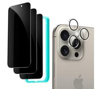 ESR 3 Pezzi Pellicola Privacy per iPhone 15 Pro Max, con 1 di Vetro Fotocamera individuali per Le Lenti, Bordi curvi, Compatibili con le custodie, Set di Protezioni per lo Schermo