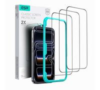 ESR 3 Pezzi Pellicola Vetro per iPhone 18 Pro/iPhone 17 Pro, Cornice | Grado Militare, Vetro Temperato 9H, Antigraffio, Copertura Totale, Guida installazione, HD Trasparente
