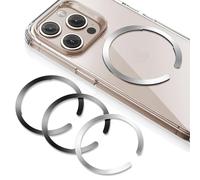 ESR Anello MagSafe, Kit adesivo di conversione universale per la ricarica wireless magnetica con iPhone serie 17/16/16e/15, Google Pixel 10, Galaxy S24/S23, Accessori MagSafe, 4 Pezzi, Nero e Argento