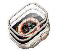 ESR Armorite Pellicola Protettiva per Apple Watch Ultra 2/1 (2024/2023/2022, 49 mm), Protezioni per lo Schermo con Cornice in Quadro di Alluminio, Chiarezza HD, Anti graffi, Metallico, 2 Pezzi
