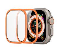 ESR Armorite Pellicola Protettiva per Apple Watch Ultra (2022/2023, 49 mm), Protezione per Lo Schermo con Cornice in Acciaio Inossidabile, Vetro Temperato, Anti-Graffio, Chiarezza HD, Arancia, 2 Pack
