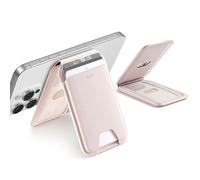 ESR Aura Portafoglio per MagSafe (HaloLock), Compatibile con Magsafe Portacarte, Supporto per 5 Carte, Pelle Vegana, Supporto Regolabile, per iPhone Serie 16/15/14/13/12,Non per 13/12 Mini,Crema Beige