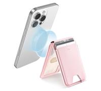 ESR Aura Portafoglio per MagSafe (HaloLock), RFID Blocco, Compatibile con Il Magsafe Portacarte, Supporto per 5 Carte, Supporto Regolabile, per iPhone Serie 16/15/14/13/12, Non per 13/12 Mini, Rosa