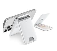 ESR Aura Portafoglio per MagSafe (HaloLock), RFID Blocco, Compatibile con Il Portacarte Magsafe, Supporto per 5 Carte, Supporto Regolabile, per iPhone Serie 16/15/14/13/12, Non per 13/12 Mini,Bianco