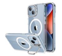 ESR Cover con Cavalletto Magsafe, Compatibile con iPhone 14 e iPhone 13, Custodia con Halolock, Protezione di livello militare, Supporto ad anello per la fotocamera integrato, Trasparente