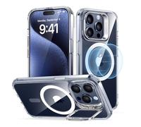 ESR Classic Hybrid Cover per iPhone 15 Pro con Supporto Flex, Trasparente | Anti-ingiallimento a lunga durata, Supporto fotocamera, Compatibile con MagSafe, Protezione militare 3X, Custodia Magnetica