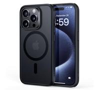 ESR Cover Magnetica per iPhone 15 Pro Max, Compatibile con MagSafe, Custodia con HaloLock, Protezione di Livello Militare, Resistente all'ingiallimento, Retro Resistente ai Graffi,Nero Opaco