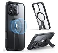 ESR Cover con Flickstand per iPhone 16 Pro, Negro transparente | compatibile con MagSafe, Protezione militare anti-caduta, Resistente ai graffi