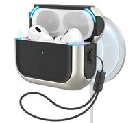 ESR Cover per AirPods Pro, Custodia per AirPods Pro 2/1 Generazione (2023/2022/2019) con HaloLock, Custodia abilitata a MagSafe, Protezione dalle cadute, Chiusura magnetica, Serie Orbit, metallico