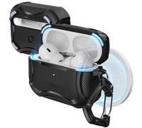 ESR Cover per AirPods Pro 2/1, Compatibile con MagSafe, Chiusura Magnetico | Compatibile con AirPods Pro 2/1, Compatibile con MagSafe, Protezione Dalle Cadute, Chiusura Magnetico, Serie Cyber, Nero