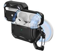 ESR Cover per AirPods Pro 2/1 Generazione (2023/2022/2019), Custodia per AirPods Pro 2 (USB-C/Lightning Cable), Adatto per MagSafe, Chiusura Magnetica, Protezione Dalle Cadute, Nero