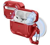 ESR Cover per AirPods Pro 2/1 Generazione (2023/2022/2019), Custodia per AirPods Pro 2 (USB-C/Lightning Cable), Adatto per MagSafe, Chiusura Magnetica, Protezione Dalle Cadute, Rosso