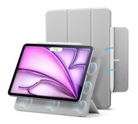 ESR Cover per iPad Air 13" M3/M2 (2025/2024),iPad Pro 12.9 (6/5/4th Gen),Custodia Magnetica con Supporto Trifold,Aggancio Magnetico,Supporto Pencil Pro/Pencil USB-C,Auto Attivazione/Standby,Grigio