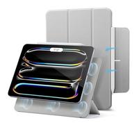 ESR Cover per iPad Pro 11 Pollici M4 (2024, 5a Generazione), Custodia Magnetica con Supporto Trifold, Aggancio Magnetico, Supporto per Pencil Pro/USB-C, Protezione Durevole, Grigio