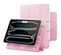 ESR Cover per iPad Pro 11 Pollici M4 (2024, 5a Generazione), Custodia Magnetica con Supporto Trifold, Aggancio Magnetico, Supporto per Pencil Pro/USB-C, Protezione Durevole, Rosa