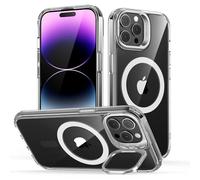 ESR Cover per iPhone 14 Pro Max con Cavalletto Magsafe, Custodia con Halolock, Protezione di Livello Militare, Supporto ad Anello per la Fotocamera Integrato, Antigraffio, Trasparente