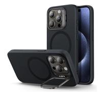 ESR Cover per iPhone 15 Pro con Cavalletto Magsafe, Custodia con Halolock, Protezione di livello militare, Supporto ad anello per la fotocamera integrato, Nero