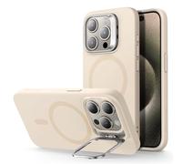 ESR Cover per iPhone 15 Pro con Cavalletto Magsafe, Custodia con Halolock, Protezione di livello militare, Supporto ad anello per la fotocamera integrato, Marrone chiaro
