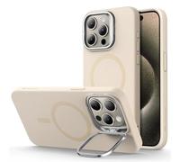 ESR Cover per iPhone 15 Pro Max con Cavalletto Magsafe, Custodia con Halolock, Protezione di livello militare, Supporto ad anello per la fotocamera integrato, Marrone chiaro