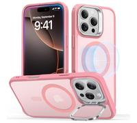 ESR Cover per iPhone 16 Pro Max con Cavalletto, Magsafe Custodia con Halolock, Protezione di livello militare, Supporto ad anello per la fotocamera integrato,Rosa Opaco
