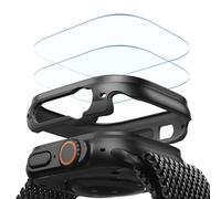 ESR Custodia con protezione per lo schermo per Apple Watch Ultra 3/2/1 49mm (2025/2024/2023/2022), Protezione militare, Lega di alluminio con 2 protezioni in vetro Armorite, Rimani originale, Nero