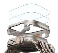 ESR Custodia con protezione per lo schermo per Apple Watch Ultra 3/2/1 49mm (2025/2024/2023/2022), Protezione militare, Lega di alluminio con 2 protezioni in vetro Armorite, Rimani originale, Titanio