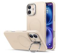 ESR Custodia in silicone con supporto per iPhone 16, Protezione di livello militare, Supporto per fotocamera integrato, Custodia magnetica, Serie Cloud, Marrone Chiaro