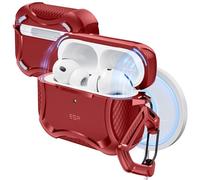 ESR Custodia per AirPods Pro 3 (2025), Compatibile con Airpods Pro 3 (cavo USB-C), Coperchio magnetico, Compatibile con MagSafe, Resistente protezione antiurto, Serie Cyber, Rosso