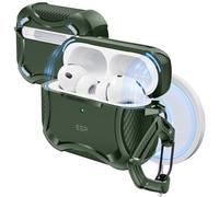 ESR Custodia per AirPods Pro 3 (2025), Compatibile con Airpods Pro 3 (cavo USB-C), Coperchio magnetico, Compatibile con MagSafe, Resistente protezione antiurto, Serie Cyber, Verde