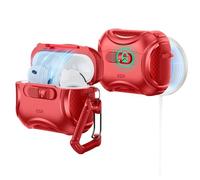 ESR Custodia per AirPods Pro 3 (2025), Compatibile con Airpods Pro di 3a Generazione (cavo USB-C), MagSafe facile, Chiusura antiurto, Facile da aprire, Serie Cyber, Rosso