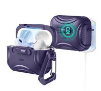ESR Cyber Tough per AirPods Pro 2, Compatibile con AirPods Pro 2°/1° Gen (2023/2022/2019), Custodia Abilitata a MagSafe, Chiusura Magnetica, Protezione Anticaduta con Cordino, Viola