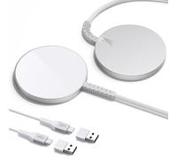 ESR HaloLock Caricatore per Magsafe, Caricatore Wireless Magnetico, Caricabatterie Wireless Compatibile con iPhone 17/16/15/15 Pro/15 ro Max/14/13/12, aggancio Magnetico Resistente,2 Pezzi, Argento