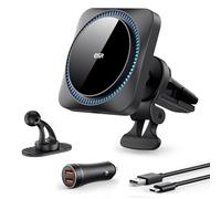 ESR HaloLock Caricatore Wireless per Auto con CryoBoost, Compatibile con iPhone 17/17e/16/15/14/13/12, Galaxy S26/S25, Tecnologia di Raffreddamento del Telefono, Include Un Adattatore QC 3.0 da 36W