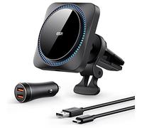 ESR HaloLock Caricatore Wireless per Auto con CryoBoost, Compatibile con iPhone Serie 17/16/15,S25 Series e MagSafe, Tecnologia di Raffreddamento del Telefono, Include Un Adattatore QC 3.0 da 36W