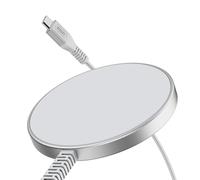ESR Magsafe Caricabatterie wireless da 15 W per iPhone 17/17e/16/15/14/13/12, S26/Google Pixel 10, AirPods 4/3, stazione di ricarica induttiva con cavo di nylon rinforzato A/C da 1,5 m, argento
