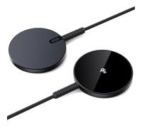 ESR Magsafe Caricabatterie wireless da 15 W per iPhone 17/17e/16/15/14/13/12, S26/Google Pixel 10, AirPods 4/3, stazione di ricarica induttiva con cavo di nylon rinforzato A/C da 1,5 m, Nero 2 pezzi